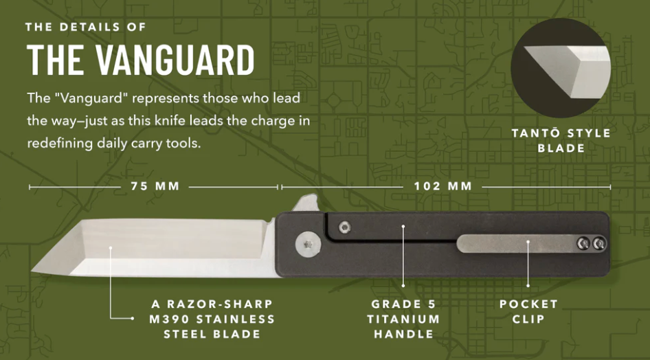 $149 Vanguard : Titanium Flipper Knife DailyCarryCo